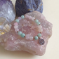Bracciale in Quarzo Rosa, Amazzonite e Ametista Lavanda con Charm Albero della Vita – Perle naturali da 8 mm
