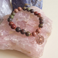 Bracciale in Sangue di Drago, Diaspro Brecciato e Rodonite con Charm Stella – Perle naturali da 8 mm