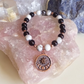 Bracciale in Onice, Howlite ed Ematite con Charm Stella e Fasi Lunari – Perle naturali da 8 mm