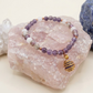 Bracciale in Ametista, Tormalina Elbaite e Pietra di Luna con Ciondolo in Ametista – Perle naturali da 6 mm