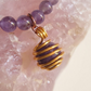 Bracciale in Ametista, Tormalina Elbaite e Pietra di Luna con Ciondolo in Ametista – Perle naturali da 6 mm
