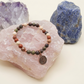 Bracciale in Sangue di Drago, Diaspro Brecciato e Diaspro Bianco con Charm Albero della Vita – Perle naturali da 6 mm