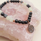 Bracciale in Onice, Giadeite e Ossidiana Fiocco di Neve con Charm Albero della Vita – Perle naturali da 6 mm