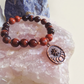 Bracciale in Diaspro Rosso e Occhio di Bue con Charm Stella e Fasi Lunari – Perle naturali da 8 mm