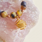 Bracciale in Occhio di Falco Dorato, Quarzo Citrino e Dumortierite con Ciondolo in Calcite Gialla – Perle naturali da 8 mm