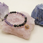 Bracciale in Ossidiana Dorata e Ametista con Ciondolo in Ametista – Perle naturali da 6 mm