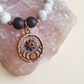Bracciale in Howlite, Onice Opaco e Agata Grigia con Charm Stella e Fasi Lunari – Perle naturali da 8 mm