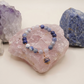 Bracciale in Sodalite, Agata Bianca e Lapislazzuli con Ciondolo in Sodalite – Perle naturali da 8 mm