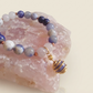 Bracciale in Sodalite, Agata Bianca e Lapislazzuli con Ciondolo in Sodalite – Perle naturali da 8 mm
