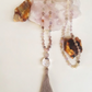 Mala da meditazione in Quarzo Ametistino con Goethite, Ametista Lavanda e Quarzo Ferroso – 108 perle