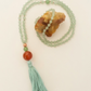 Mala da meditazione in Avventurina Verde e Agata Rossa – 108 perle