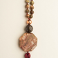 Mala da meditazione in Diaspro Leopardo e Mica – 108 perle
