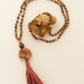 Mala da meditazione in Diaspro Leopardo e Mica – 108 perle