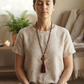 Mala da meditazione in Diaspro Leopardo e Mica – 108 perle