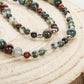 Mala collana 108 fatta a mano in Eliotropio, Pietra Guru Eliotropio, Argento 925