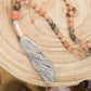 Mala da meditazione in Pietra di luna, Pietra Guru Pietra di Luna, Argento 925
