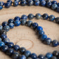 Mala per meditare in Lapislazzuli, Pietra Guru Lapislazzuli, Argento dorato 925, Placcato Oro 14kt