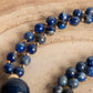 Mala per meditare in Lapislazzuli, Pietra Guru Lapislazzuli, Argento dorato 925, Placcato Oro 14kt