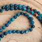 Mala per la pratica della meditazione in Apatite, Pietra Guru Apatite e Rame