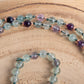 Mala per meditare in Fluorite, Pietra Guru Ametista, Rame