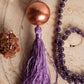 Mala da meditazione in Ametista 108 perle, Perla Guru in rame