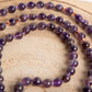 Mala da meditazione in Ametista 108 perle, Perla Guru in rame