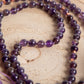 Mala da meditazione in Ametista 108 perle, Perla Guru in rame