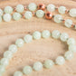 Mala collana 108 perle Crisoprasio australiano, perla guru in rame, rame