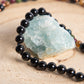 Mala collana 108 perle di Tormalina naturale vari colori e Onice, Pietra Guru Onice, Rame