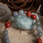 Bracciale perle 8 mm diaspro rosso, labradorite, rame