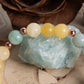 Bracciale perle 8 mm calcite gialla, amazzonite, rame