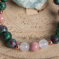 Bracciale perle 8 mm zoisite, quarzo rosa, rodonite, rame