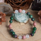 Bracciale perle 8 mm zoisite, quarzo rosa, rodonite, rame