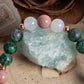 Bracciale perle 8 mm zoisite, quarzo rosa, rodonite, rame