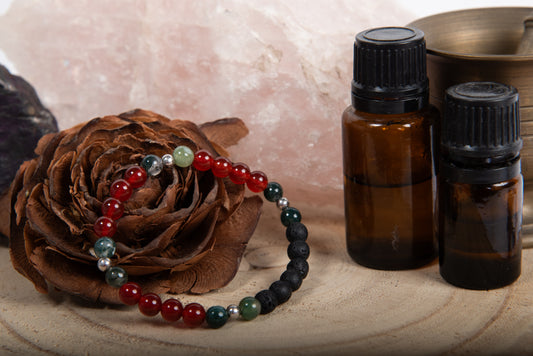 Agata muschiata, agata rossa, lava, argento 925