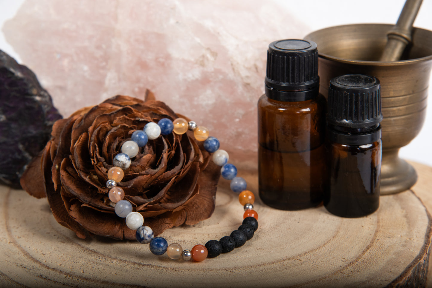 Sodalite, corniola, lava, argento 925