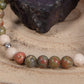 Unakite, diaspro bianco, lava, argento 925