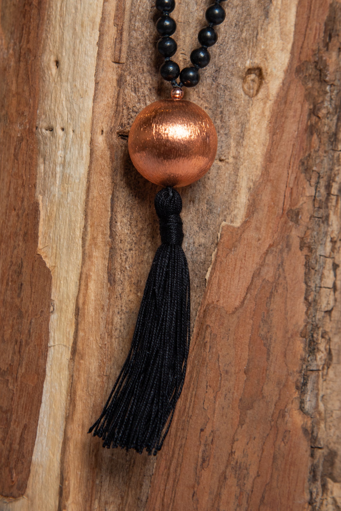 Mala con pietre di Shungite, Perla Guru Rame, rame
