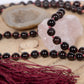 Mala 108 con pietre naturali di Granato, Perla Guru Rame, rame