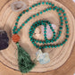 Mala 108 con pietre naturali di Malachite, Perla Guru Rame, rame