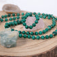 Mala 108 con pietre naturali di Malachite, Perla Guru Rame, rame