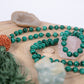 Mala 108 con pietre naturali di Malachite, Perla Guru Rame, rame