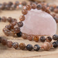 Mala da meditazione in Pietra di luna nera naturale, Pietra Guru Agata, Rame