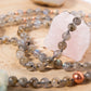 Mala collana artigianale 108 perle Labradorite, pietra guru Agata, rame
