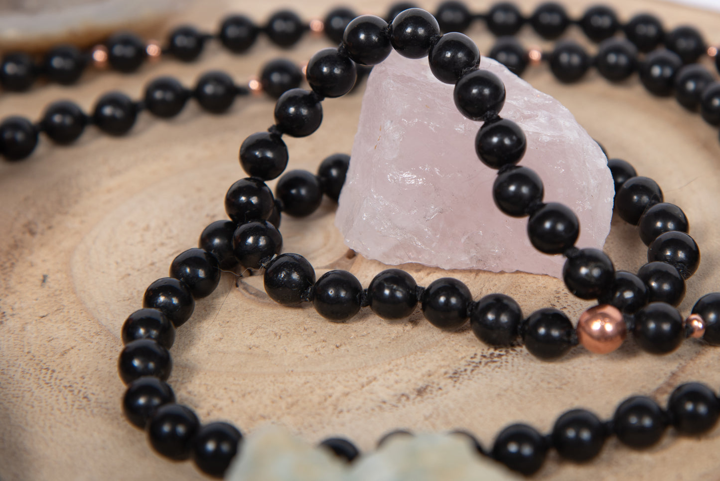 Mala con pietre di Shungite, Perla Guru Rame, rame