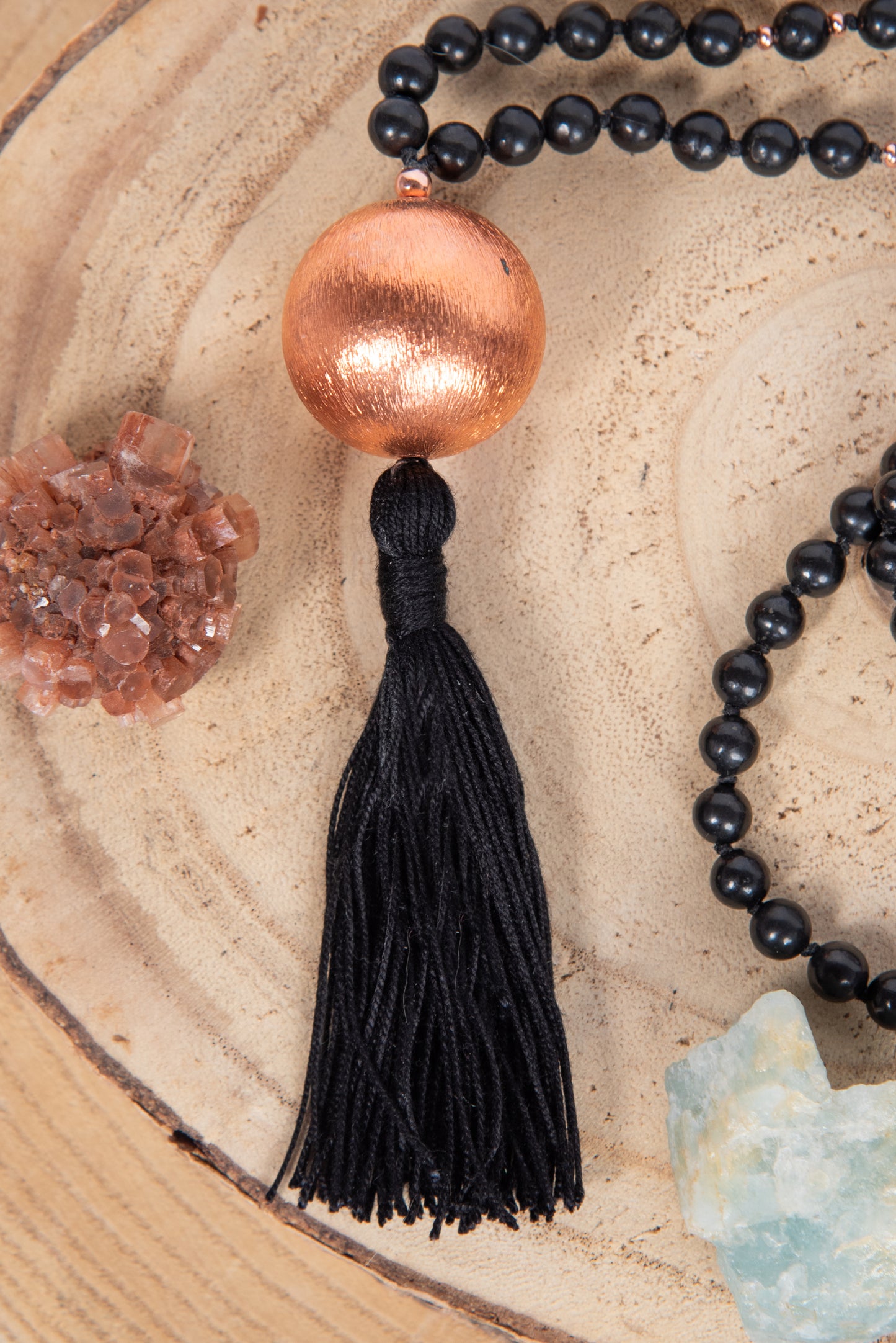 Mala con pietre di Shungite, Perla Guru Rame, rame
