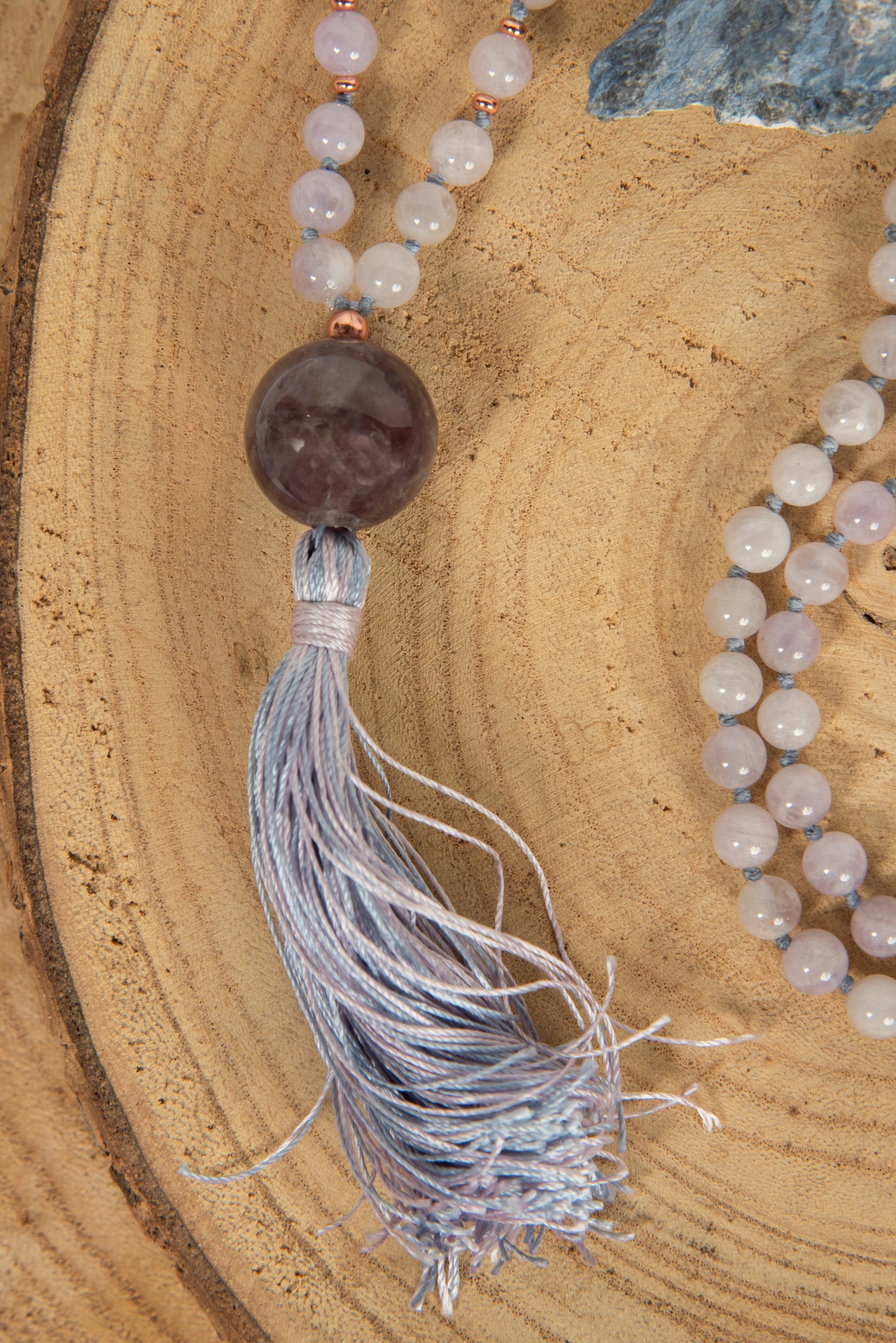 Mala Ametista lavanda, Pietra Guru Ametista e Rame