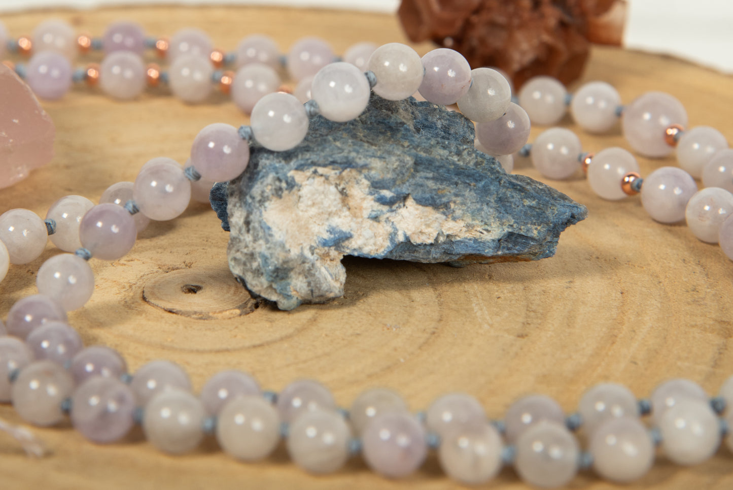 Mala Ametista lavanda, Pietra Guru Ametista e Rame