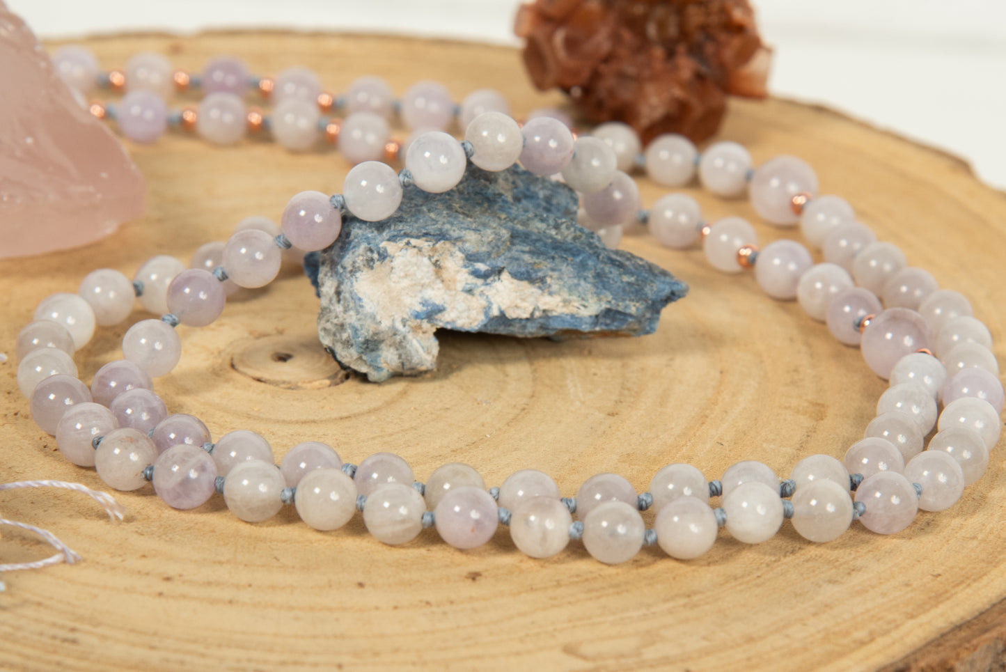 Mala Ametista lavanda, Pietra Guru Ametista e Rame