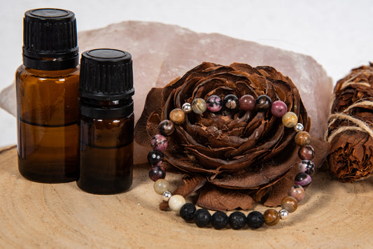 Calcite, rodonite pizzo, lava, argento 925